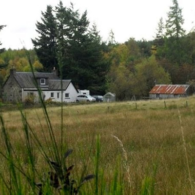 Aerial view of cottage